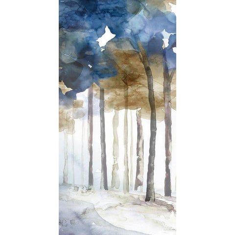 In the Blue Forest II  Black Modern Wood Framed Art Print with Double Matting by Watts, Eva