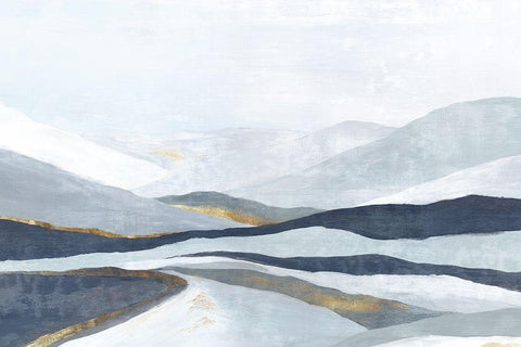 Far Away Land I Black Ornate Wood Framed Art Print with Double Matting by Watts, Eva