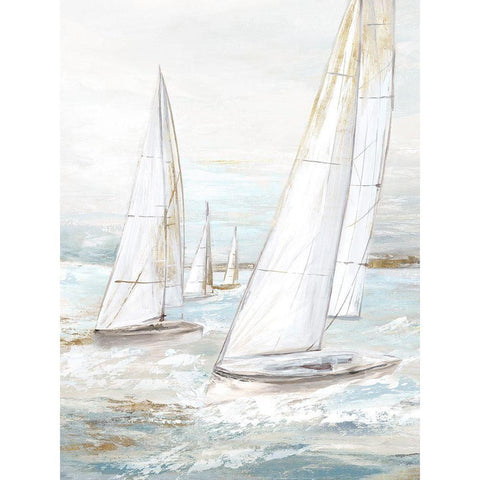 Windswept Sails II Gold Ornate Wood Framed Art Print with Double Matting by Watts, Eva