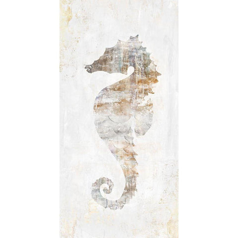 Rustic Seahorse Black Modern Wood Framed Art Print with Double Matting by Watts, Eva