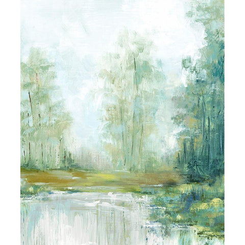 Jade Forest II White Modern Wood Framed Art Print by Watts, Eva