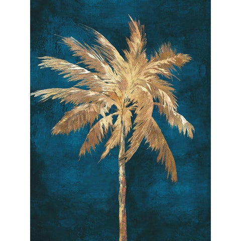 Golden Night Palm  Black Modern Wood Framed Art Print by Watts, Eva