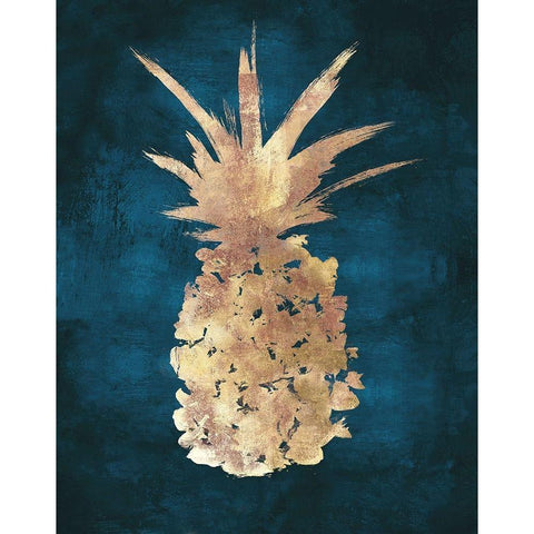 Golden Night Pineapple Gold Ornate Wood Framed Art Print with Double Matting by Watts, Eva