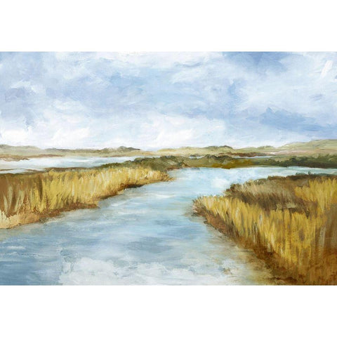 Distance Marshland Black Modern Wood Framed Art Print by Watts, Eva