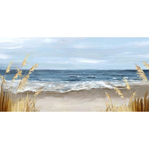 Untouched Beach Grass Black Modern Wood Framed Art Print by Watts, Eva