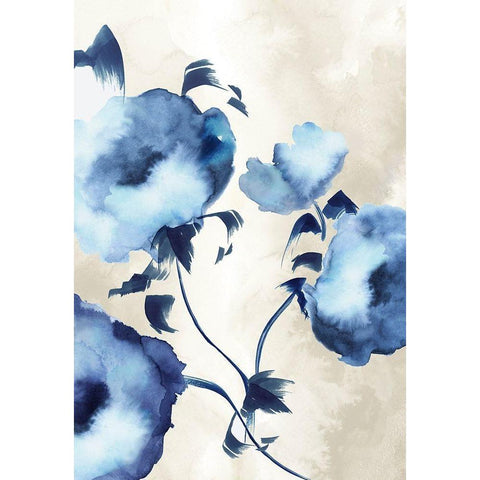 Silky Floral I  Black Modern Wood Framed Art Print with Double Matting by Watts, Eva