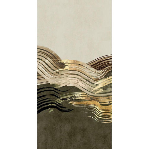 Waves of Sage II White Modern Wood Framed Art Print by Watts, Eva