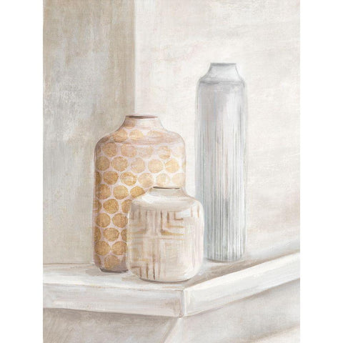 Delicate Vases I  White Modern Wood Framed Art Print by Watts, Eva