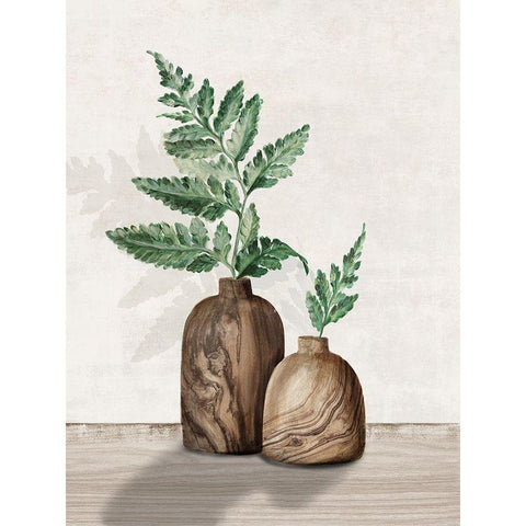 Fern and Wood I  White Modern Wood Framed Art Print by Watts, Eva