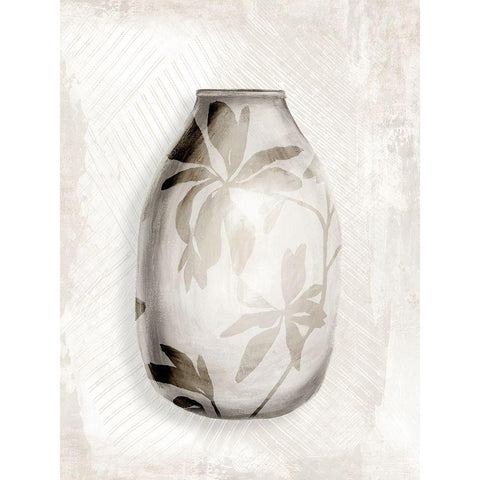 Neutral Vase I  White Modern Wood Framed Art Print by Watts, Eva