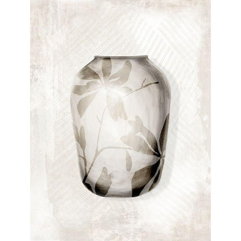 Neutral Vase II Black Modern Wood Framed Art Print with Double Matting by Watts, Eva