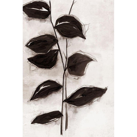 Leaves I  Black Modern Wood Framed Art Print by Watts, Eva