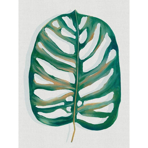 Modern Tropic Leaf I  White Modern Wood Framed Art Print by Watts, Eva