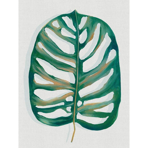 Modern Tropic Leaf I  Gold Ornate Wood Framed Art Print with Double Matting by Watts, Eva