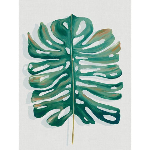 Modern Tropic Leaf II  Gold Ornate Wood Framed Art Print with Double Matting by Watts, Eva