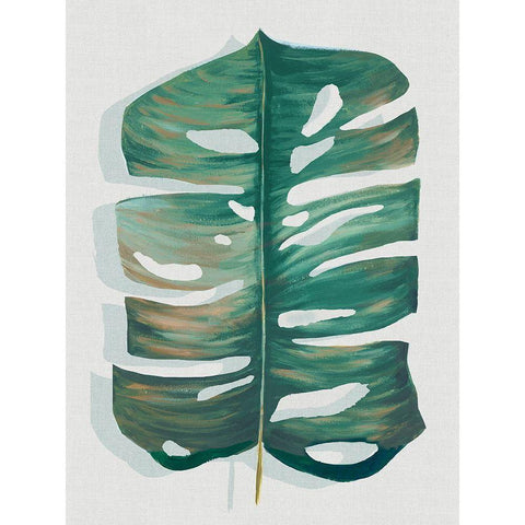 Modern Tropic Leaf III Black Modern Wood Framed Art Print with Double Matting by Watts, Eva