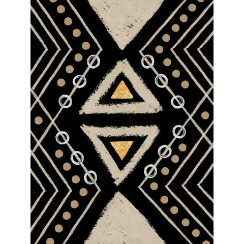 Motif I Black Modern Wood Framed Art Print with Double Matting by Isabelle Z
