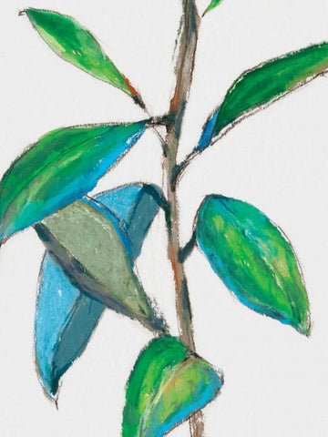 Greener White Modern Wood Framed Art Print with Double Matting by Isabelle Z