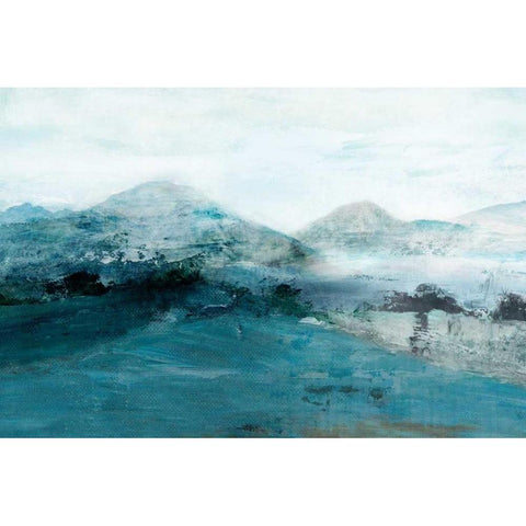 Blue Hill Black Modern Wood Framed Art Print by Isabelle Z