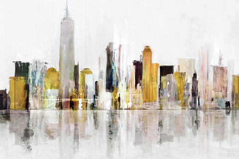 Towering Over Buildings III White Modern Wood Framed Art Print with Double Matting by Isabelle Z