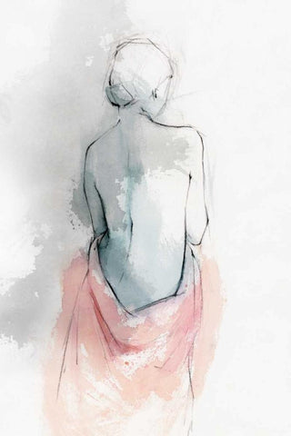 Pastel Woman I Black Ornate Wood Framed Art Print with Double Matting by Isabelle Z