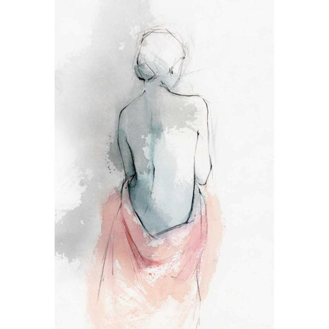 Pastel Woman I Black Modern Wood Framed Art Print by Isabelle Z