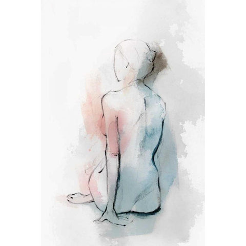 Pastel Woman II Black Modern Wood Framed Art Print with Double Matting by Isabelle Z