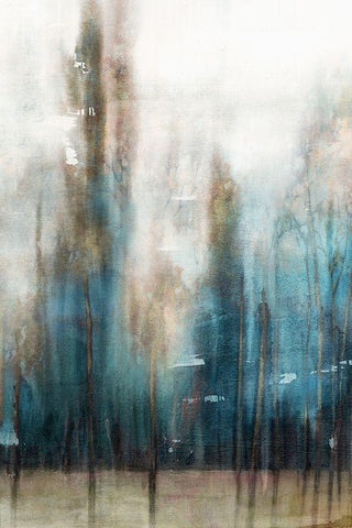 Forest at Dusk I Black Ornate Wood Framed Art Print with Double Matting by Isabelle Z