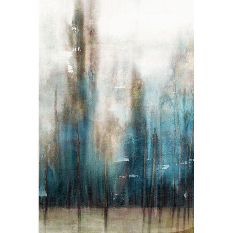 Forest at Dusk I Black Modern Wood Framed Art Print with Double Matting by Isabelle Z