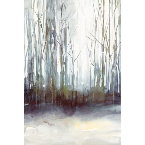 Winter Storm Gold Ornate Wood Framed Art Print with Double Matting by Isabelle Z