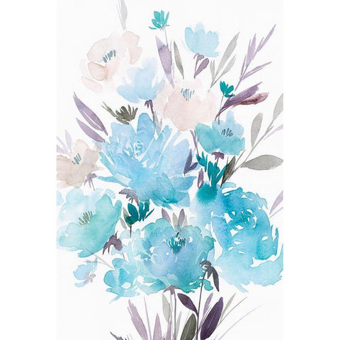 Summer Blooms II White Modern Wood Framed Art Print by Isabelle Z