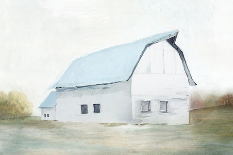 By the Barn II White Modern Wood Framed Art Print with Double Matting by Isabelle Z