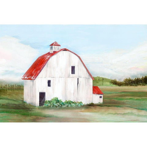 Red Barn I Black Modern Wood Framed Art Print with Double Matting by Isabelle Z