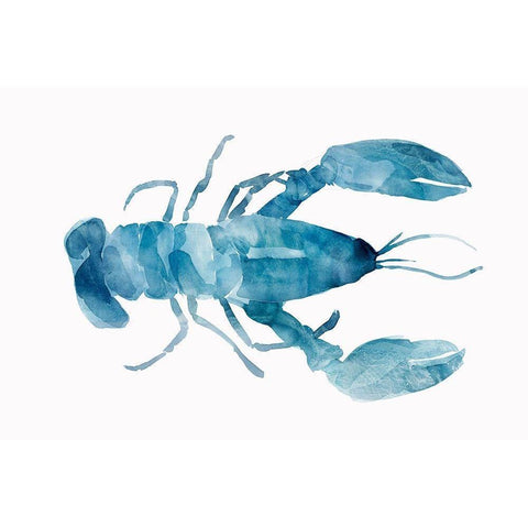 Blue Lobster Black Modern Wood Framed Art Print by Isabelle Z