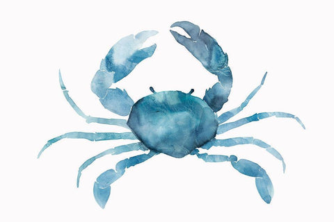 Blue Crab Black Ornate Wood Framed Art Print with Double Matting by Isabelle Z