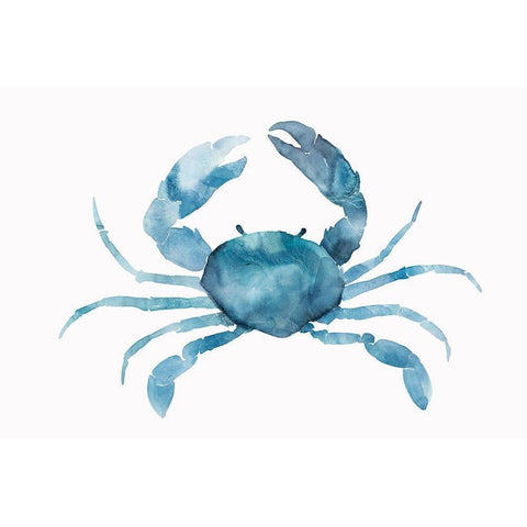 Blue Crab Gold Ornate Wood Framed Art Print with Double Matting by Isabelle Z