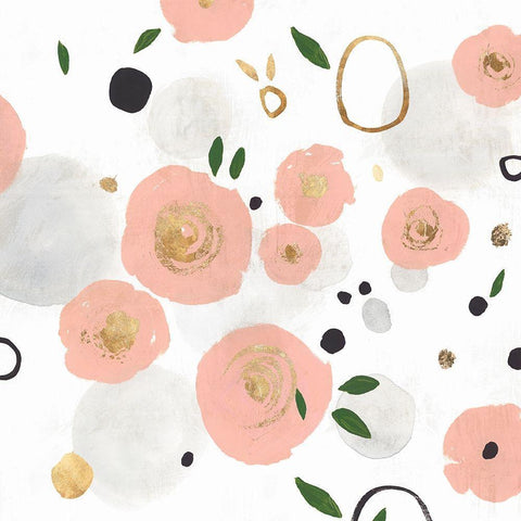 Petal Drop II Black Ornate Wood Framed Art Print with Double Matting by Isabelle Z