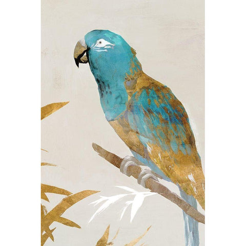 Blue Parrot II White Modern Wood Framed Art Print by Isabelle Z