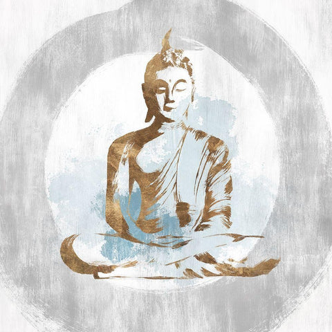 Buddhist II White Modern Wood Framed Art Print by Isabelle Z
