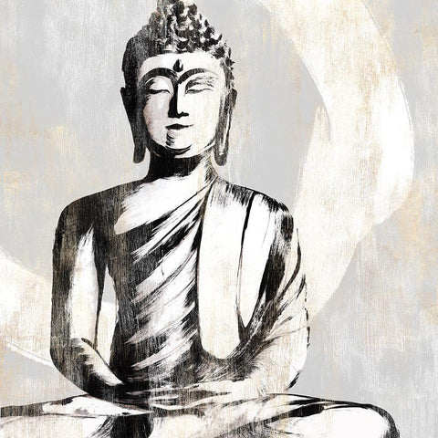 Buddha I Black Modern Wood Framed Art Print by Isabelle Z