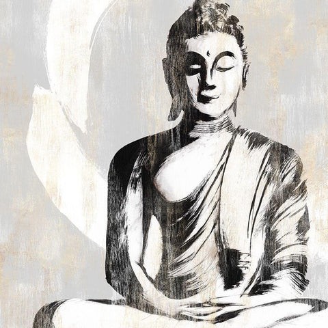 Buddha II Black Modern Wood Framed Art Print by Isabelle Z