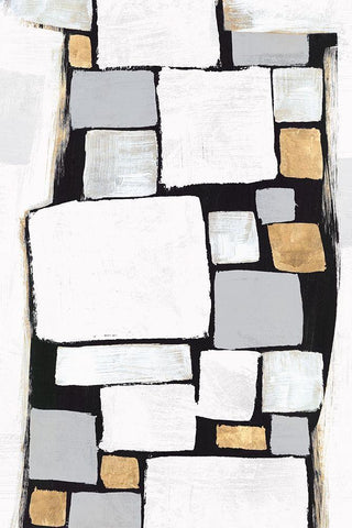 Stacks II  White Modern Wood Framed Art Print with Double Matting by Isabelle Z