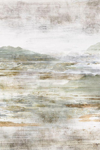 Beyond the Land I White Modern Wood Framed Art Print with Double Matting by Isabelle Z