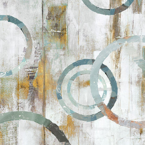 Swirls II Black Modern Wood Framed Art Print with Double Matting by Isabelle Z