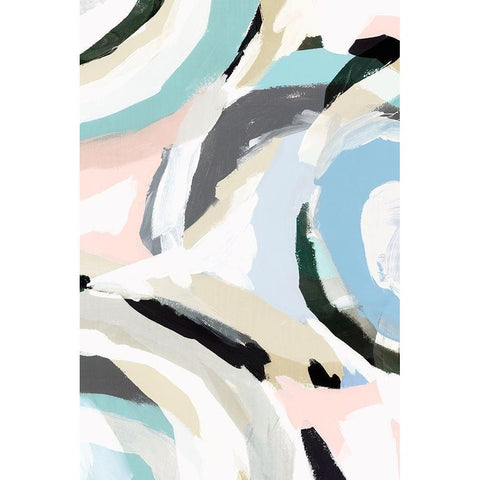 Blue Galore II Black Modern Wood Framed Art Print with Double Matting by Isabelle Z