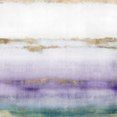 Cerulean Haze I Violet Version White Modern Wood Framed Art Print with Double Matting by Isabelle Z