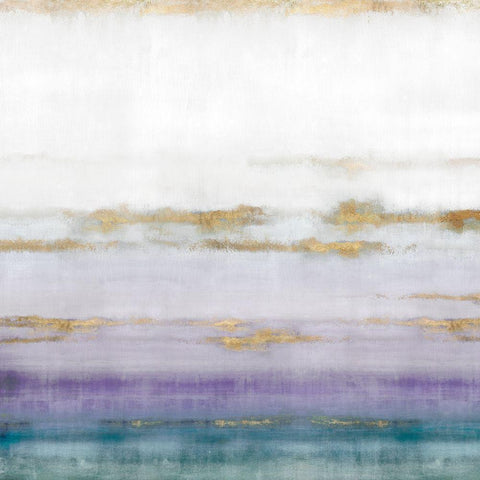 Cerulean Haze II Violet Version Black Modern Wood Framed Art Print with Double Matting by Isabelle Z
