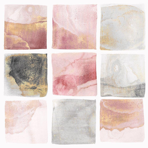 Blush Squares I White Modern Wood Framed Art Print by Isabelle Z