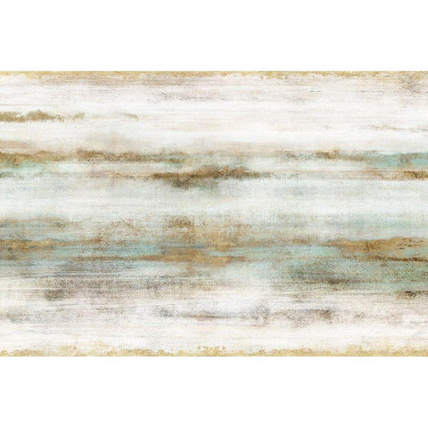 Golden Horizons Black Modern Wood Framed Art Print by Isabelle Z