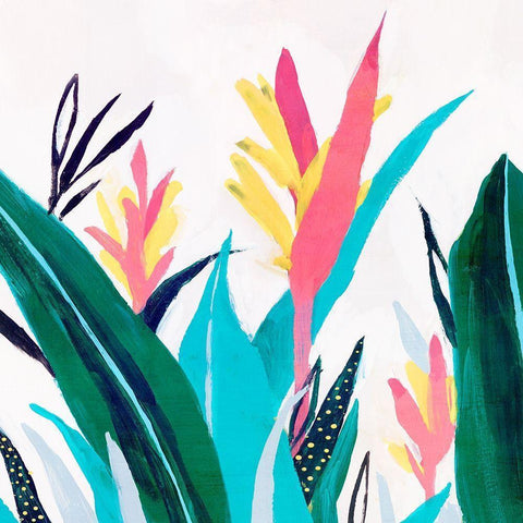 Alpinia I  Black Modern Wood Framed Art Print with Double Matting by Isabelle Z